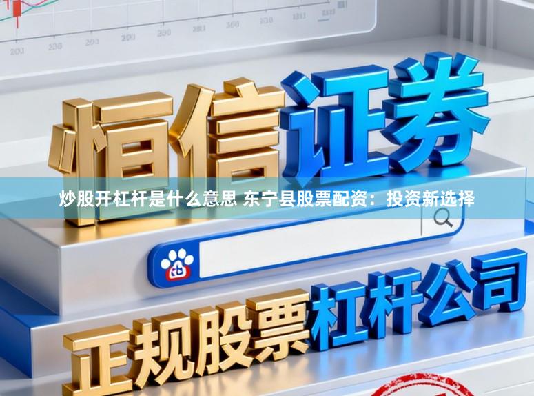 炒股开杠杆是什么意思 东宁县股票配资：投资新选择